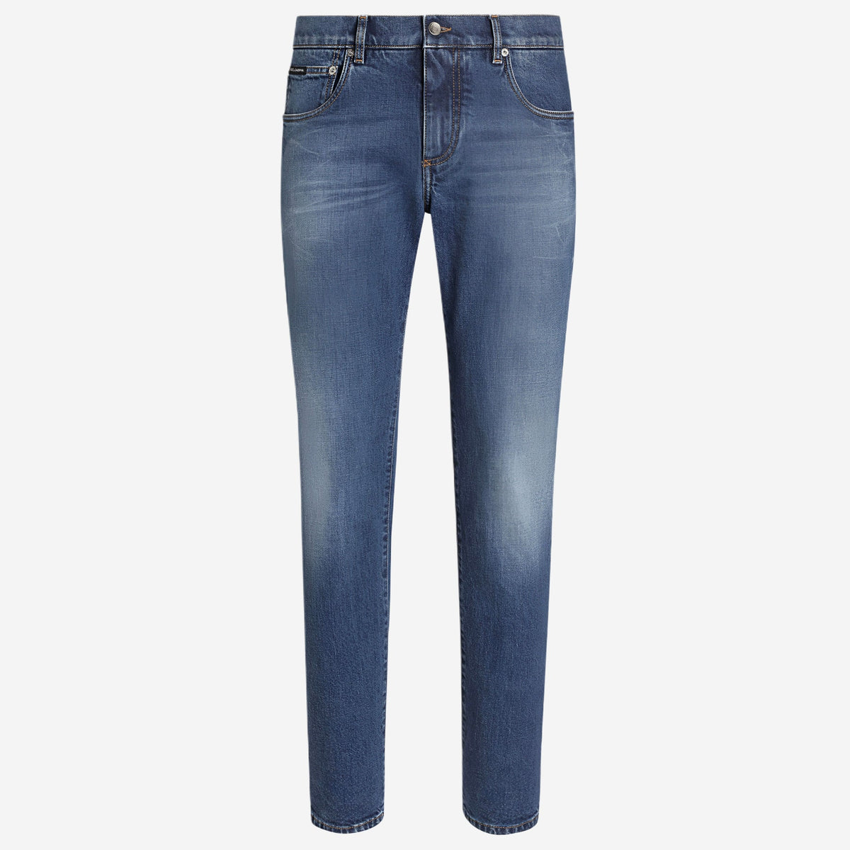 Dolce & Gabbana Stitched Logo Stretched Slim Fit Jeans