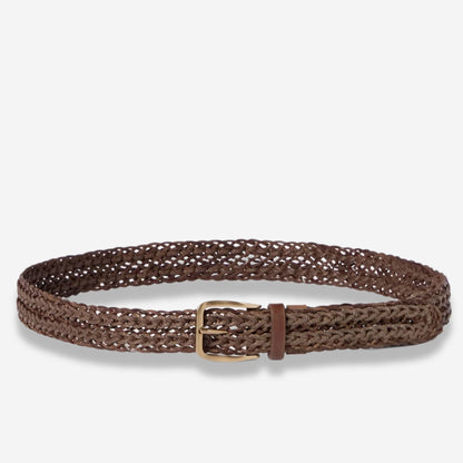 Brunello Cucinelli Braided Calfskin Leather Belt