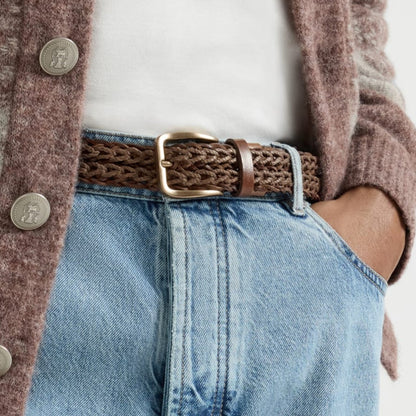 Brunello Cucinelli Braided Calfskin Leather Belt