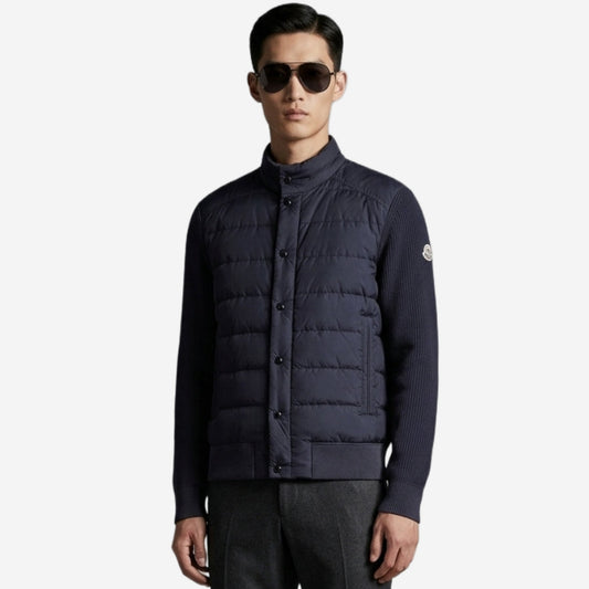 Moncler Nylon Quilted Front Cardigan Knitwear