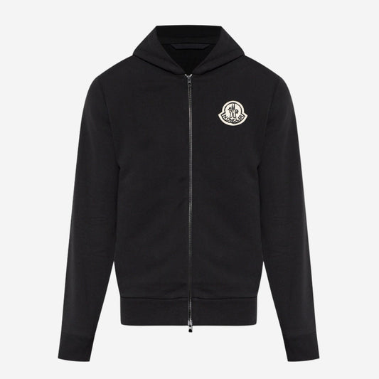 Moncler Sketched Logo Zip-Up Cotton Hoodie