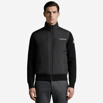 Moncler Quilted Front Zip Up Knitwear