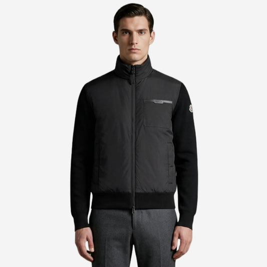 Moncler Quilted Front Zip Up Knitwear