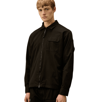 CP Company Zip Overshirt - Black Castmark