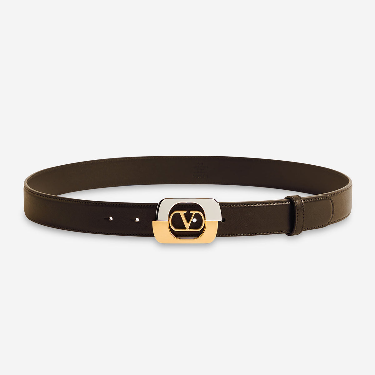 Valentino Garavani Two-Tone VLogo Buckle Belt