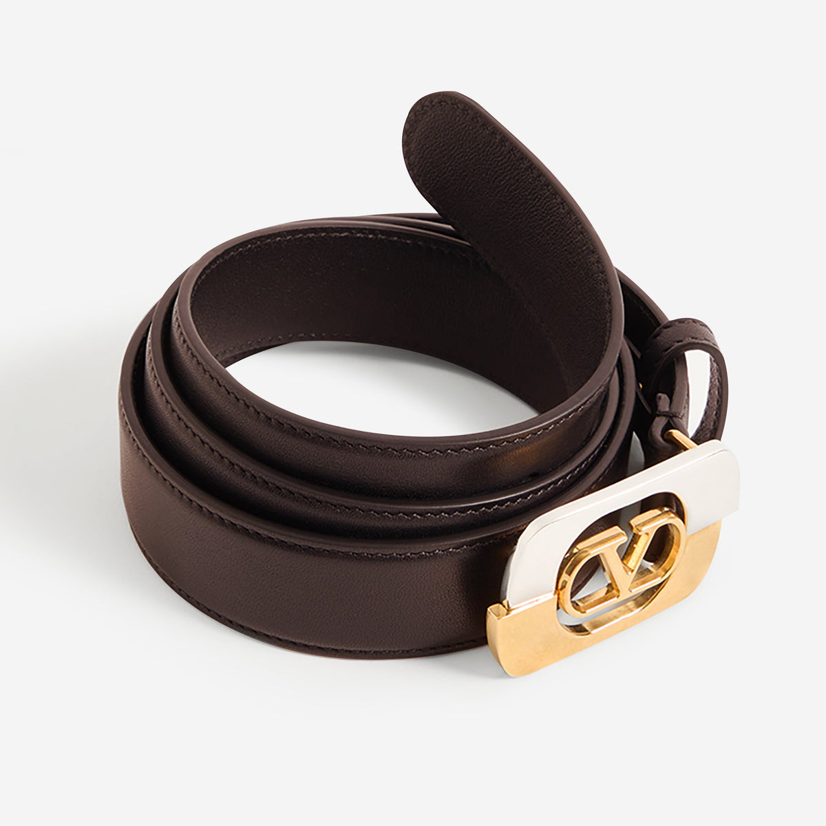 Valentino Garavani Two-Tone VLogo Buckle Belt