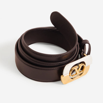 Valentino Garavani Two-Tone VLogo Buckle Belt