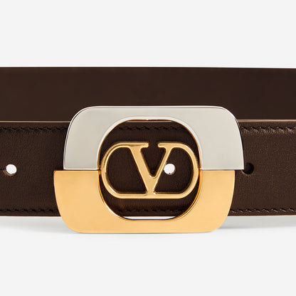 Valentino Garavani Two-Tone VLogo Buckle Belt