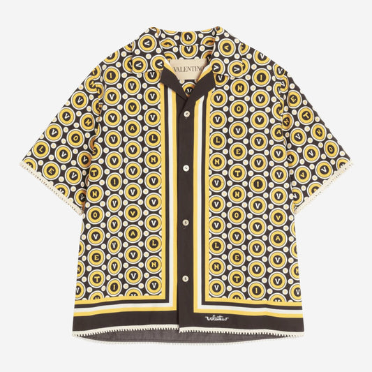 Valentino Garavani Bulles Royales Print Cotton Poplin Bowling Shirt