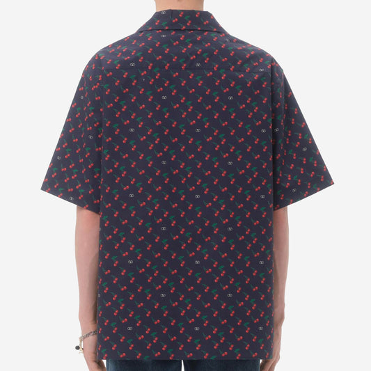 Valentino Garavani Cotton Poplin Cherryfic Print Bowling Shirt