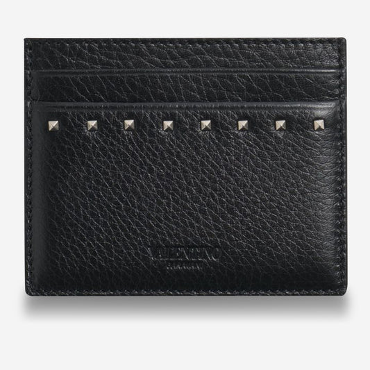Valentino Garavani Rockstud Grainy Calfskin Cardholder