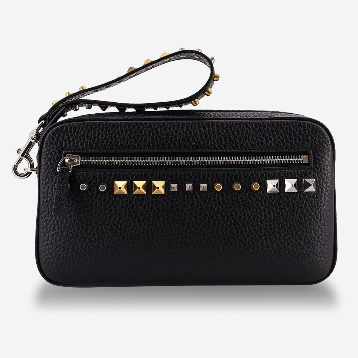 Valentino Garavani Rockstud Zip Clutch Bag
