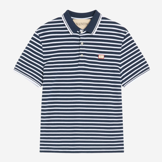 Valentino Garavani VLogo Patch Cotton Piqué Polo