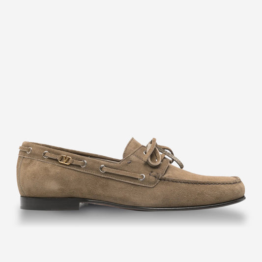 Valentino Garavani Palm Avenue VLogo Suede Boat Shoes