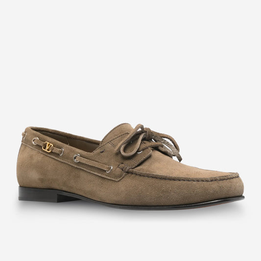 Valentino Garavani Palm Avenue VLogo Suede Boat Shoes