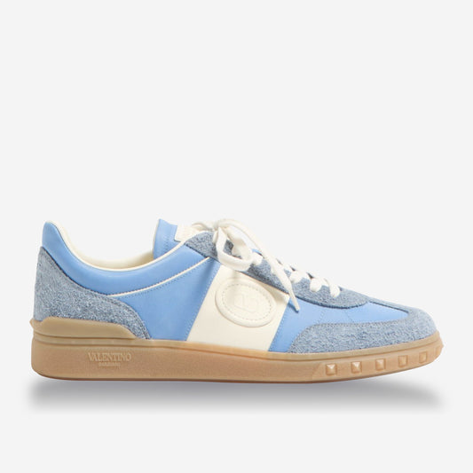 Valentino Garavani Upvillage Low Top Crust Leather And Nylon Sneakers