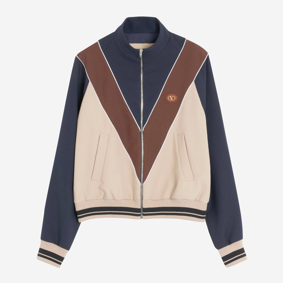 Valentino Garavani Zip And Vlogo Patch Nylon Sweatshirt