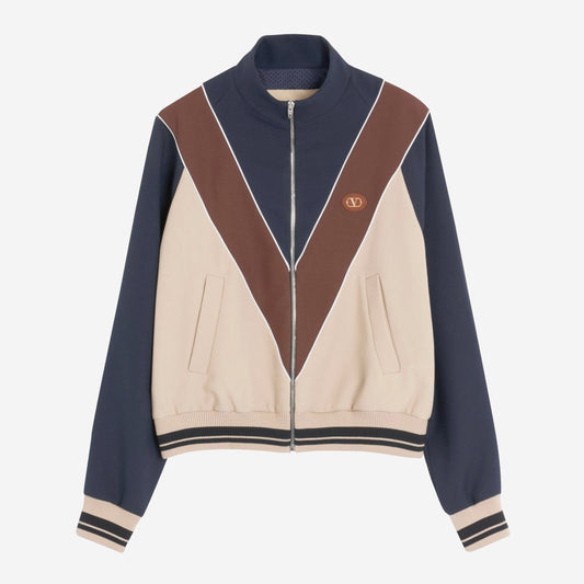 Valentino Garavani Zip And Vlogo Patch Nylon Sweatshirt