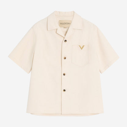 Valentino Garavani VGold Denim Bowling Shirt