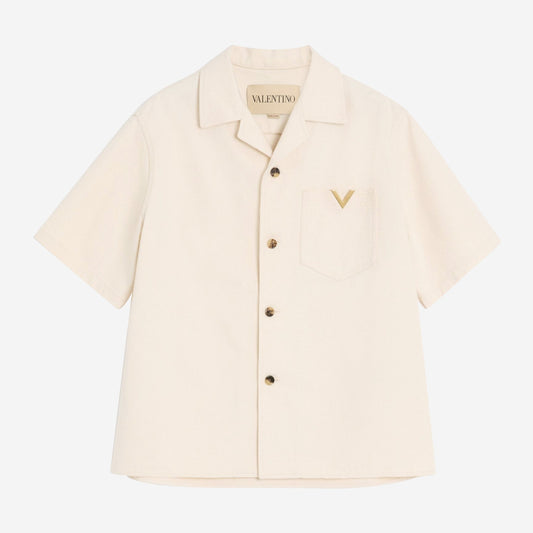 Valentino Garavani VGold Denim Bowling Shirt