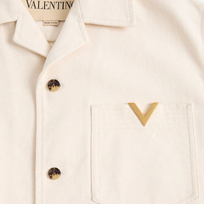 Valentino Garavani VGold Denim Bowling Shirt
