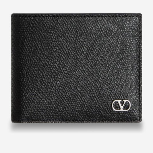Valentino Garavani Vlogo Signature Grainy Calfskin Wallet
