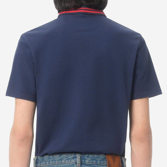 Valentino Garavani VG Embroidery Cotton Piqué Polo Shirt
