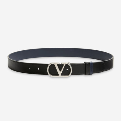 Valentino Garavani Vlogo Signature Reversible Shiny Calfskin Belt