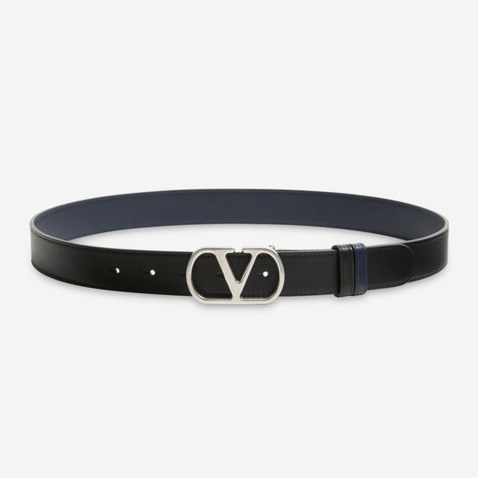 Valentino Garavani Vlogo Signature Reversible Shiny Calfskin Belt
