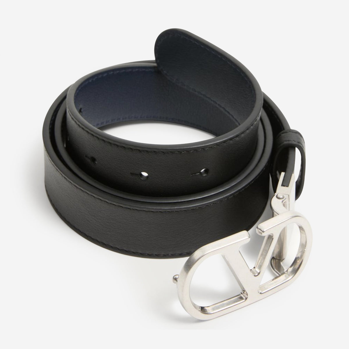 Valentino Garavani Vlogo Signature Reversible Shiny Calfskin Belt