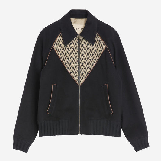 Valentino Garavani Toute La V jacquard Pattern Bomber Jacket