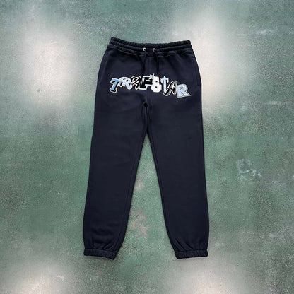 Trapstar Chenille Decoded Wildcard Tracksuit - Black/Blue