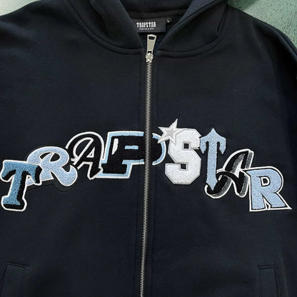 Trapstar Chenille Decoded Wildcard Tracksuit - Black/Blue