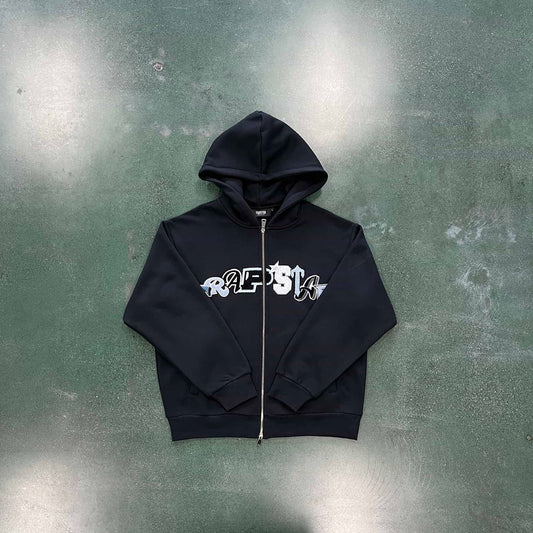 Trapstar Chenille Decoded Wildcard Tracksuit - Black/Blue