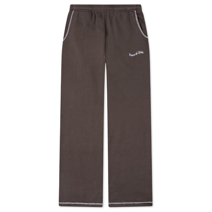 Wordmark Reverse Stitched Sweatpants - Brown