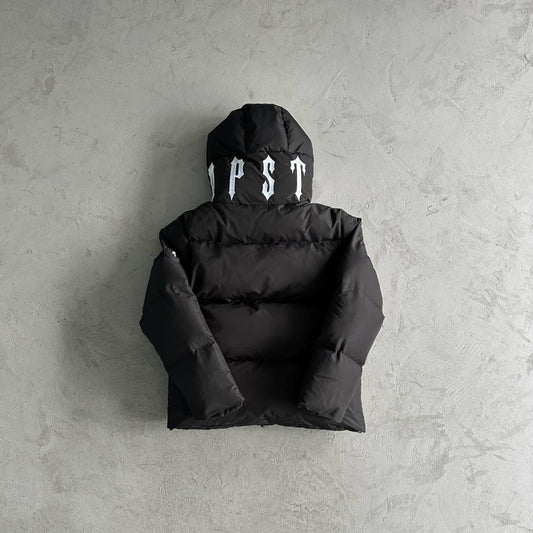 Trapstar Irongate Collar Puffer Jacket - Black/White