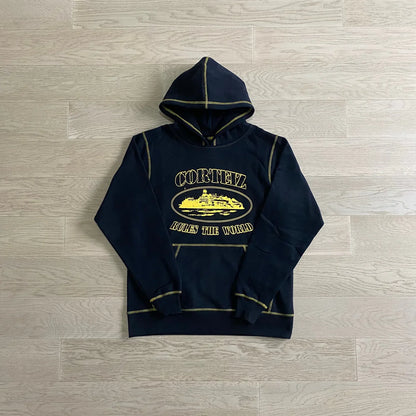 CORTEIZ Alcatraz Hoodie - Black/Yellow