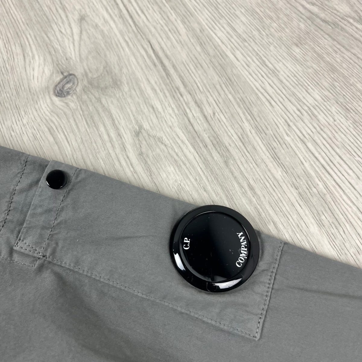 CP Company Button Overshirt - Smoked Pearl Castmark