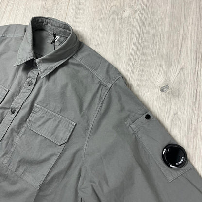 CP Company Button Overshirt - Smoked Pearl Castmark