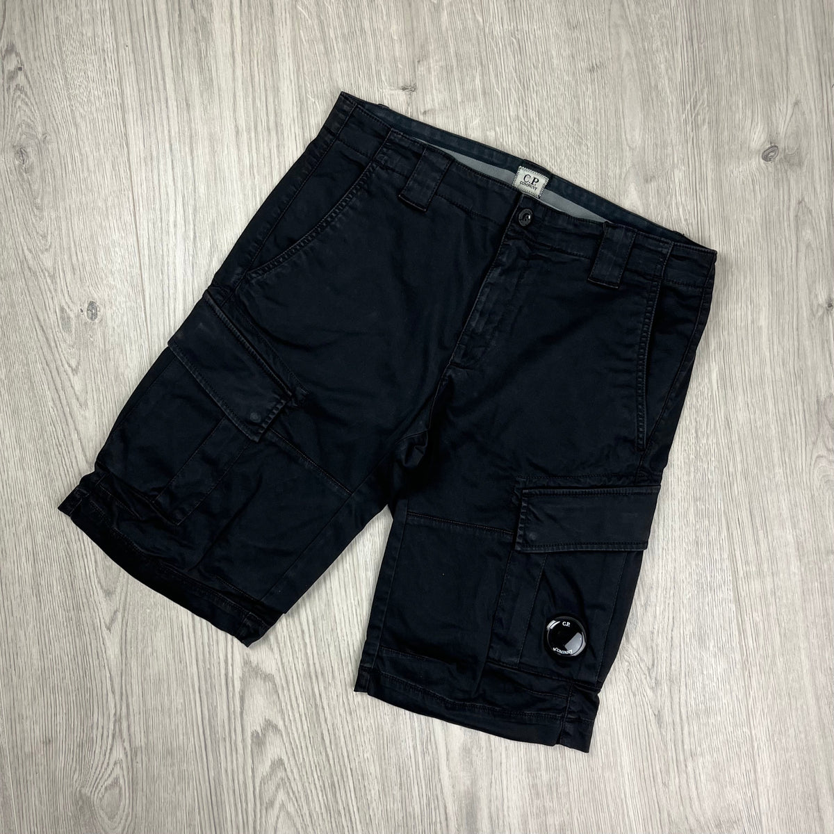 CP Company Cargo Shorts - Black Castmark