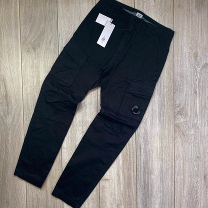 CP Company Cargo Trousers - Black Castmark