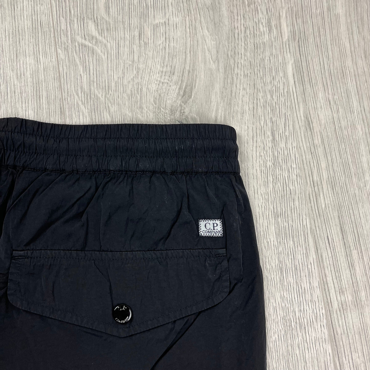 CP Company Chrome Cargo Trousers - Black Castmark