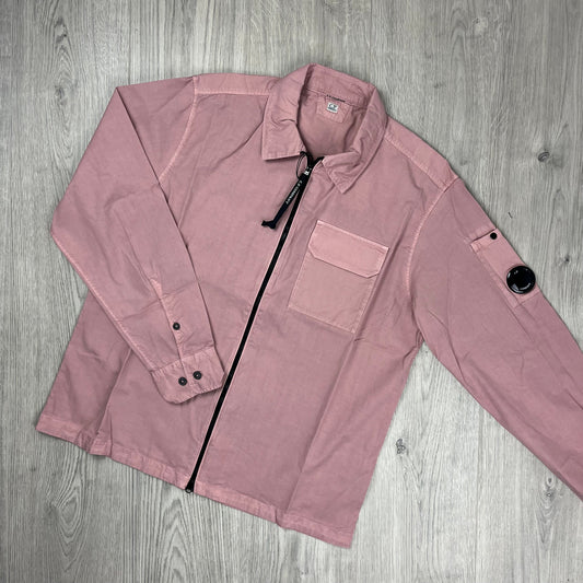 CP Company Zip Overshirt - Misty Rose Castmark