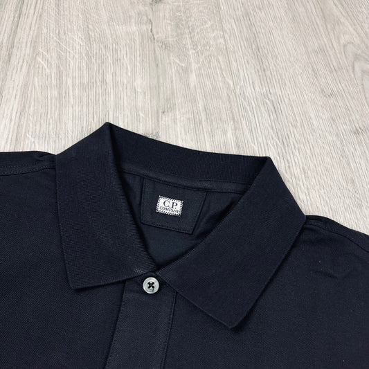 CP Company Piquet Polo Shirt - Black Castmark