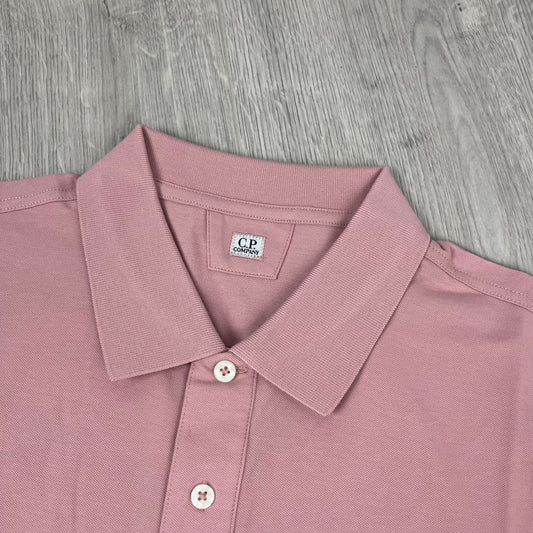 CP Company Piquet Polo Shirt - Misty Rose Castmark