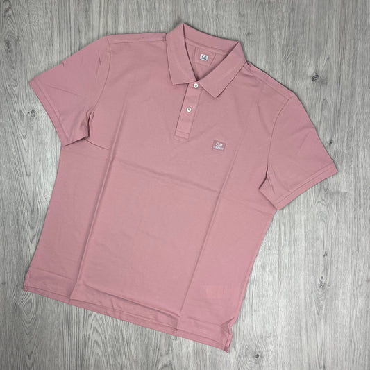 CP Company Piquet Polo Shirt - Misty Rose Castmark
