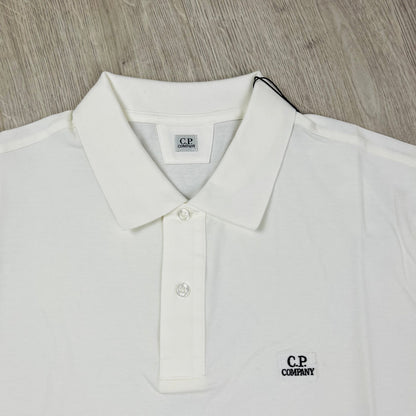 CP Company Piquet Polo Shirt - White Castmark