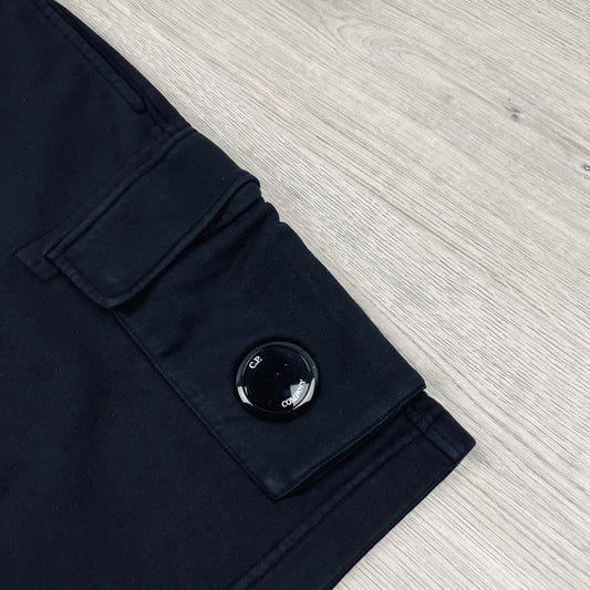CP Company Raised Fleece Jersey Shorts - Black Castmark