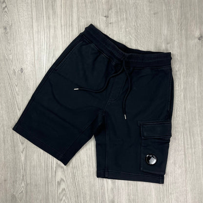 CP Company Raised Fleece Jersey Shorts - Black Castmark