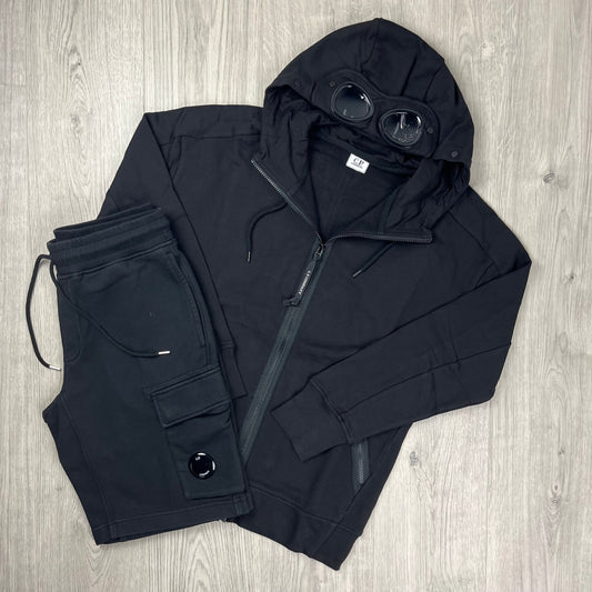 CP Company Raised Fleece Tracksuit - Black Castmark